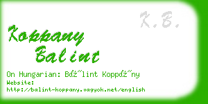 koppany balint business card